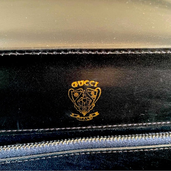 GUCCI Rare! Top Handle leather large Vintage Bag - Picture 8 of 12